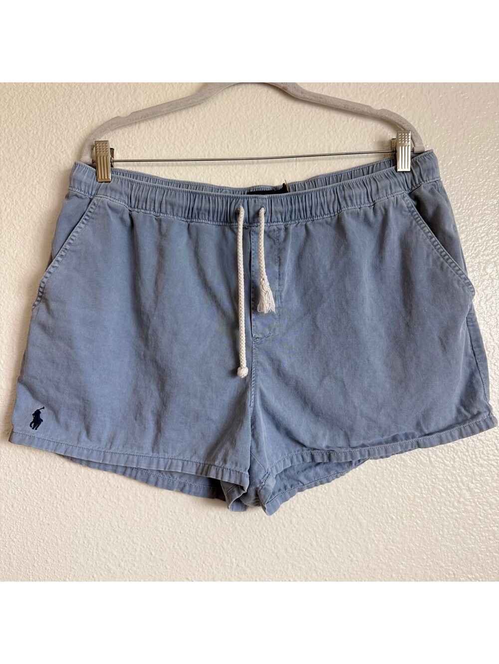 Polo Ralph Lauren Women’s L Blue Cotton Drawstring Shorts Preppy 3” Inseam